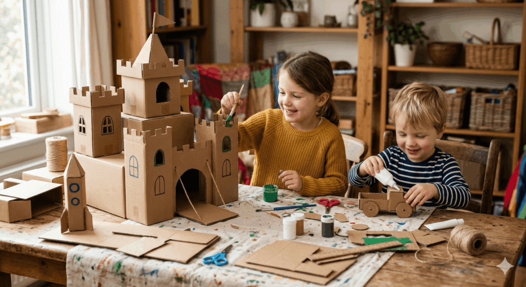 Upcycling Basteln mit Versandkartons