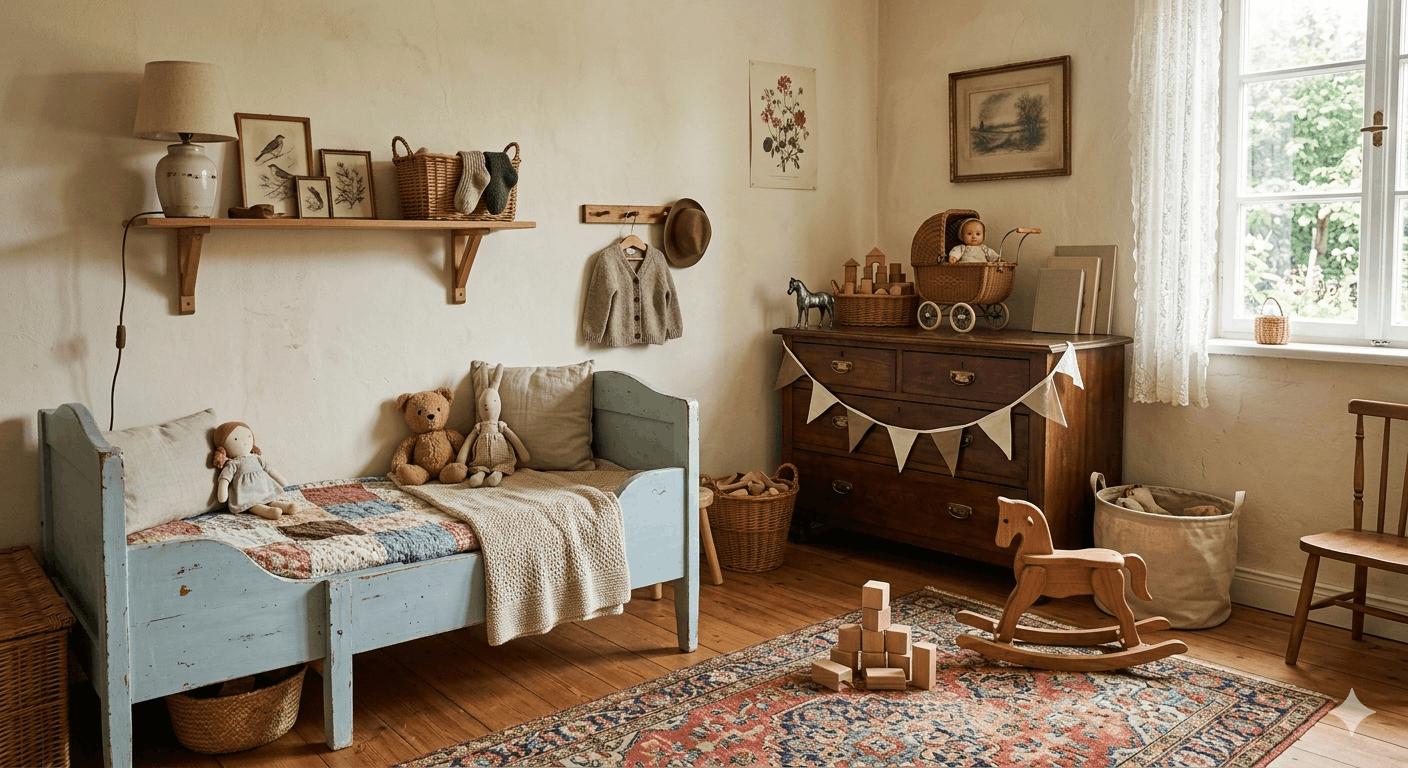 Vintage-Kinderzimmer einrichten Die schönsten Nostalgie-Trends für die Family (2026)